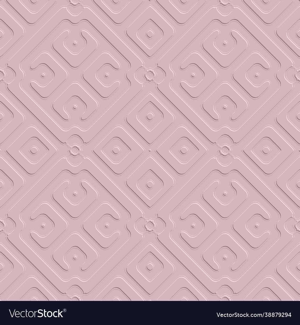 Embossed 3d seamless pattern geometric emboss Vector Image