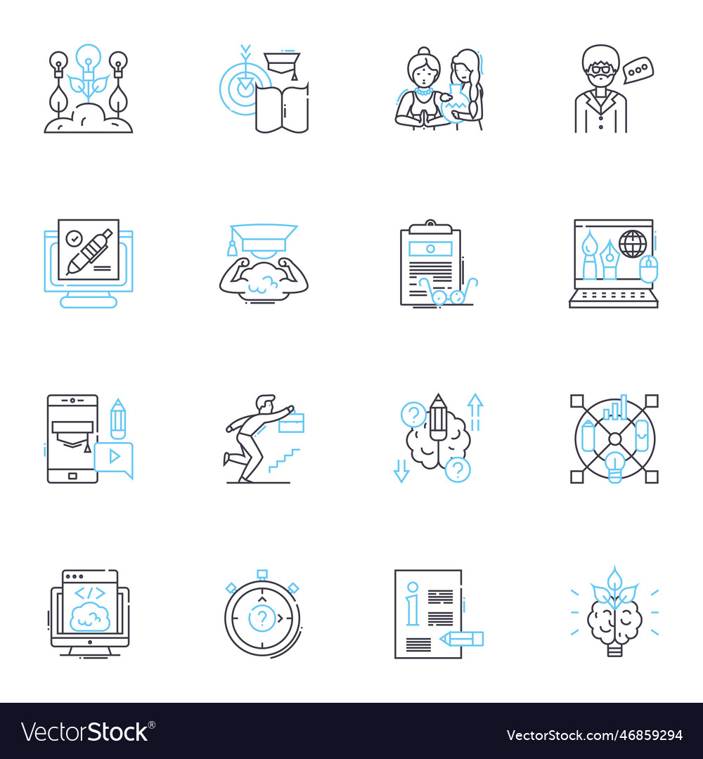 Growth process linear icons set development