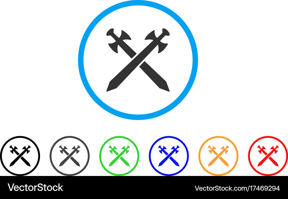 Medieval swords rounded icon Royalty Free Vector Image