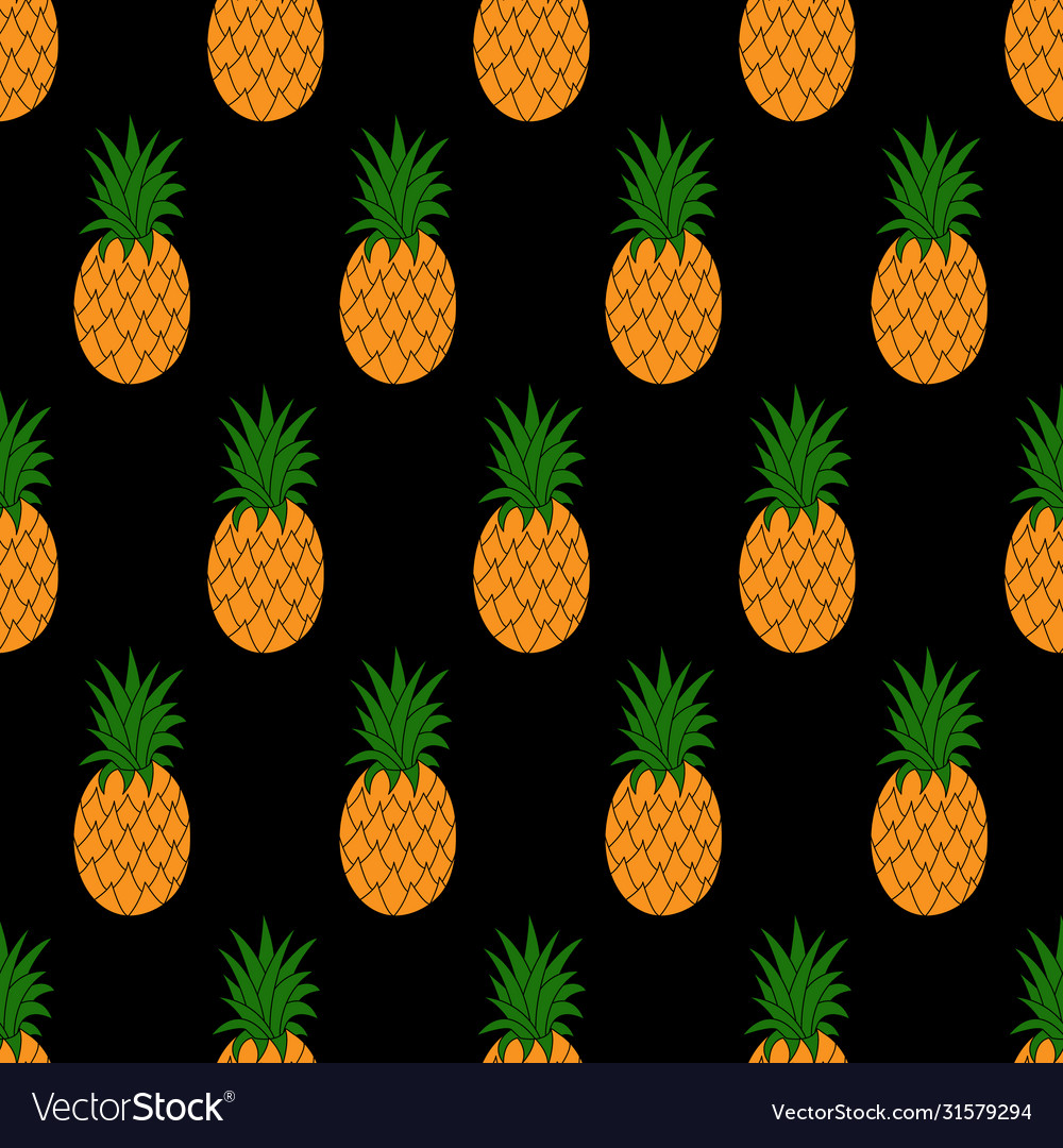 Seamless pattern with pineapples vector image Seamless pattern with pineapples