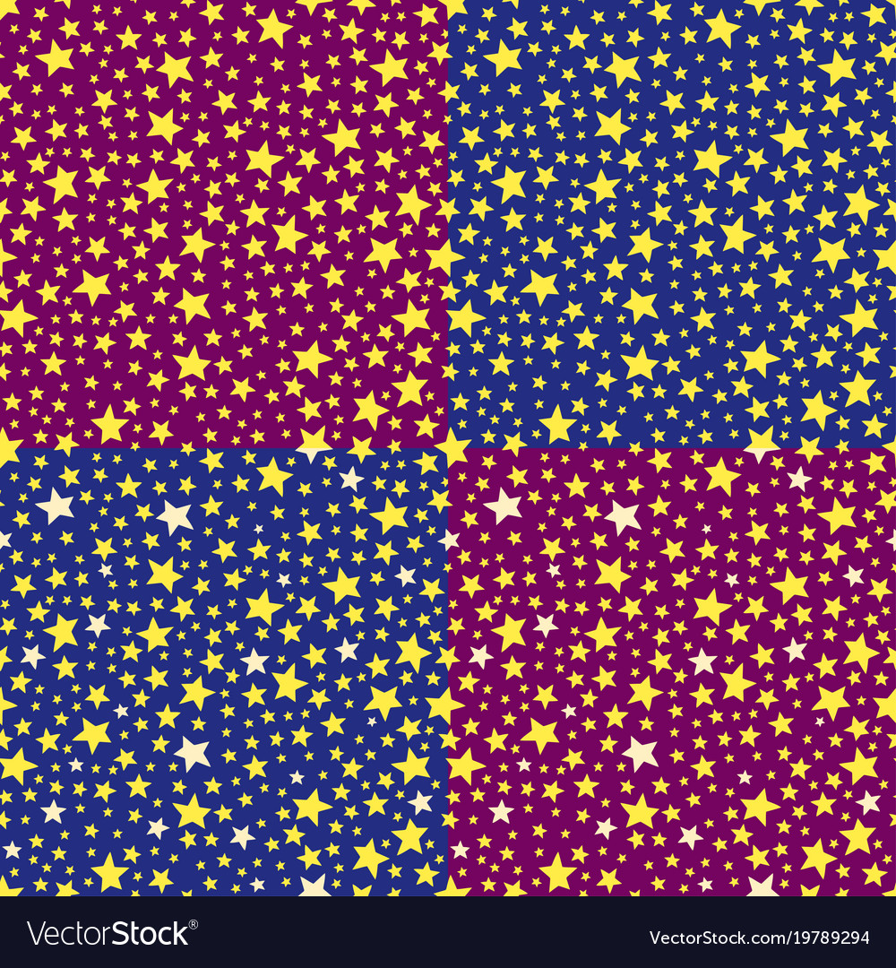 Seamless simple pattern with colorful stars