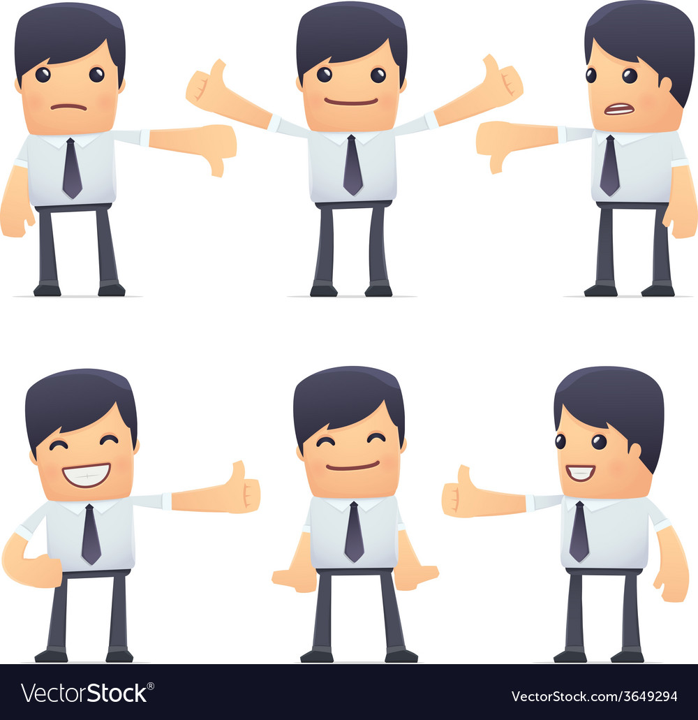 Set of businessman character in different poses