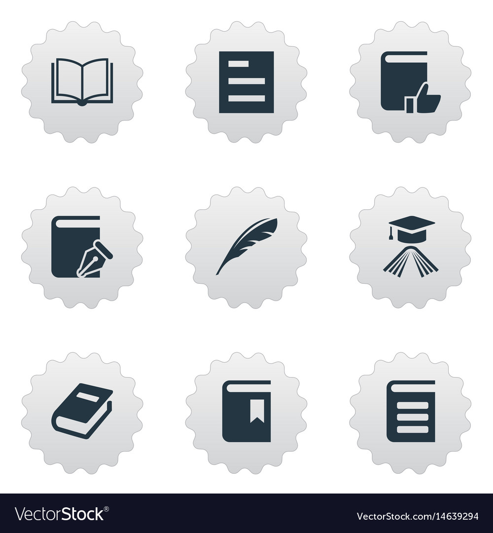 Set of simple reading icons