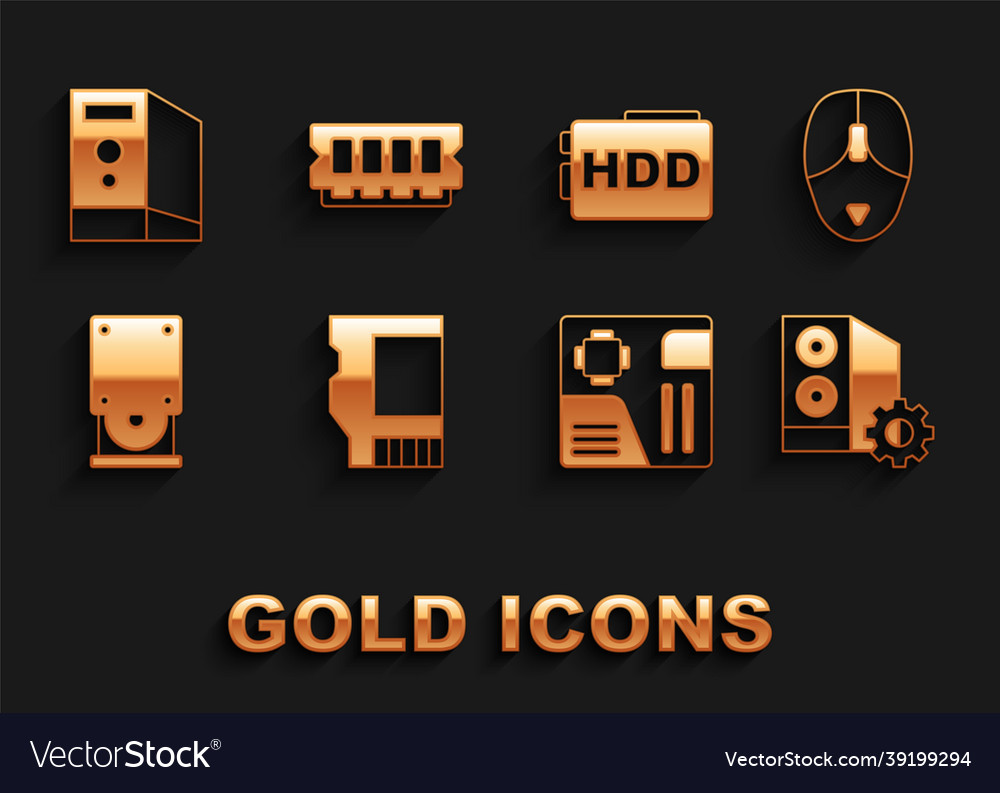Set sd card computer mouse case Vector Image Set sd card computer mouse case