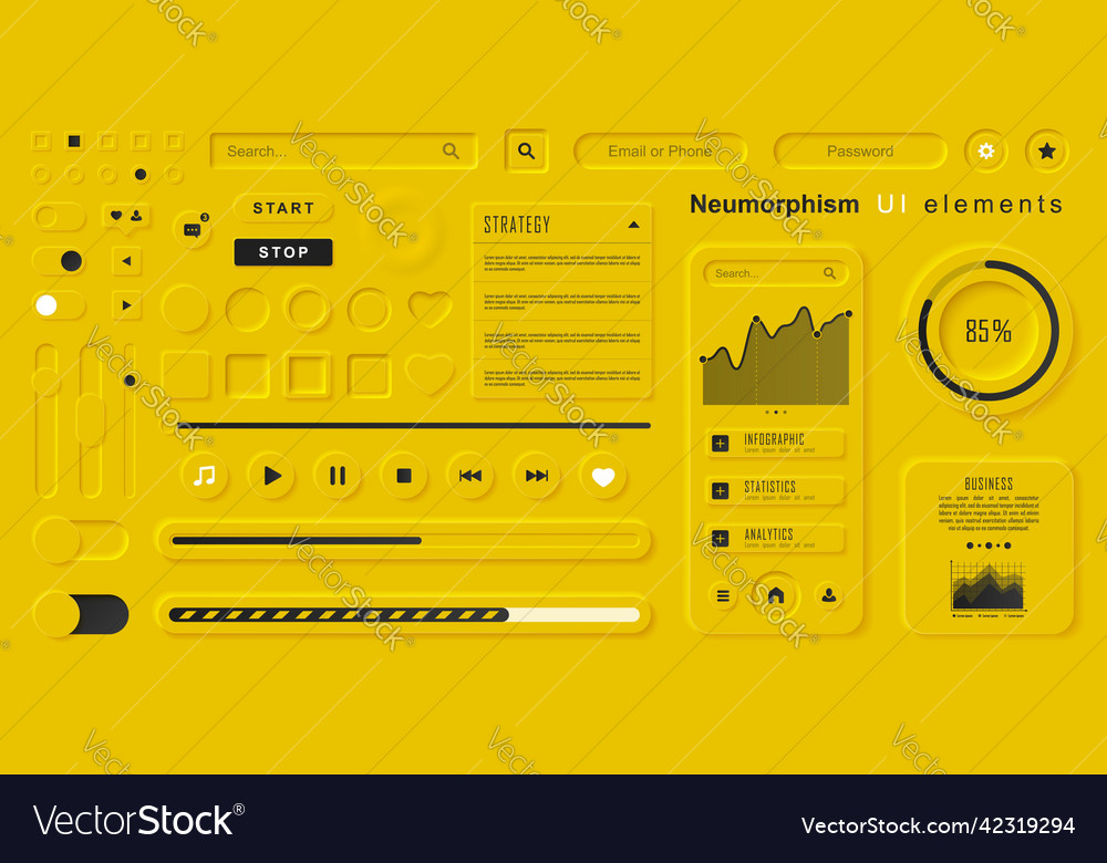 User interface elements for mobile app vector image User interface elements for mobile app