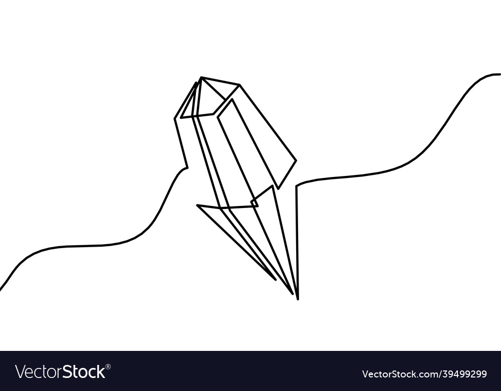 Abstract crystal as continuous lines drawing