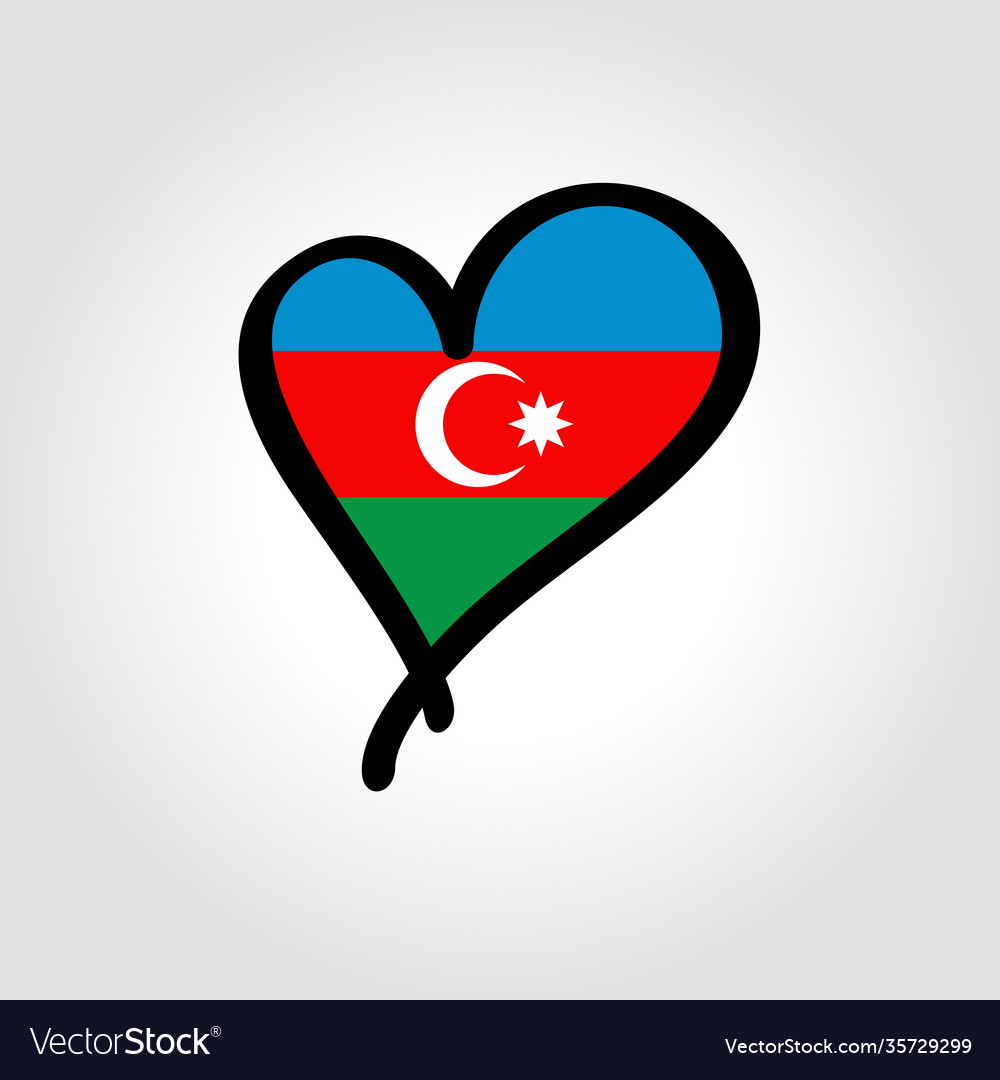 флаг азербайджана сердца