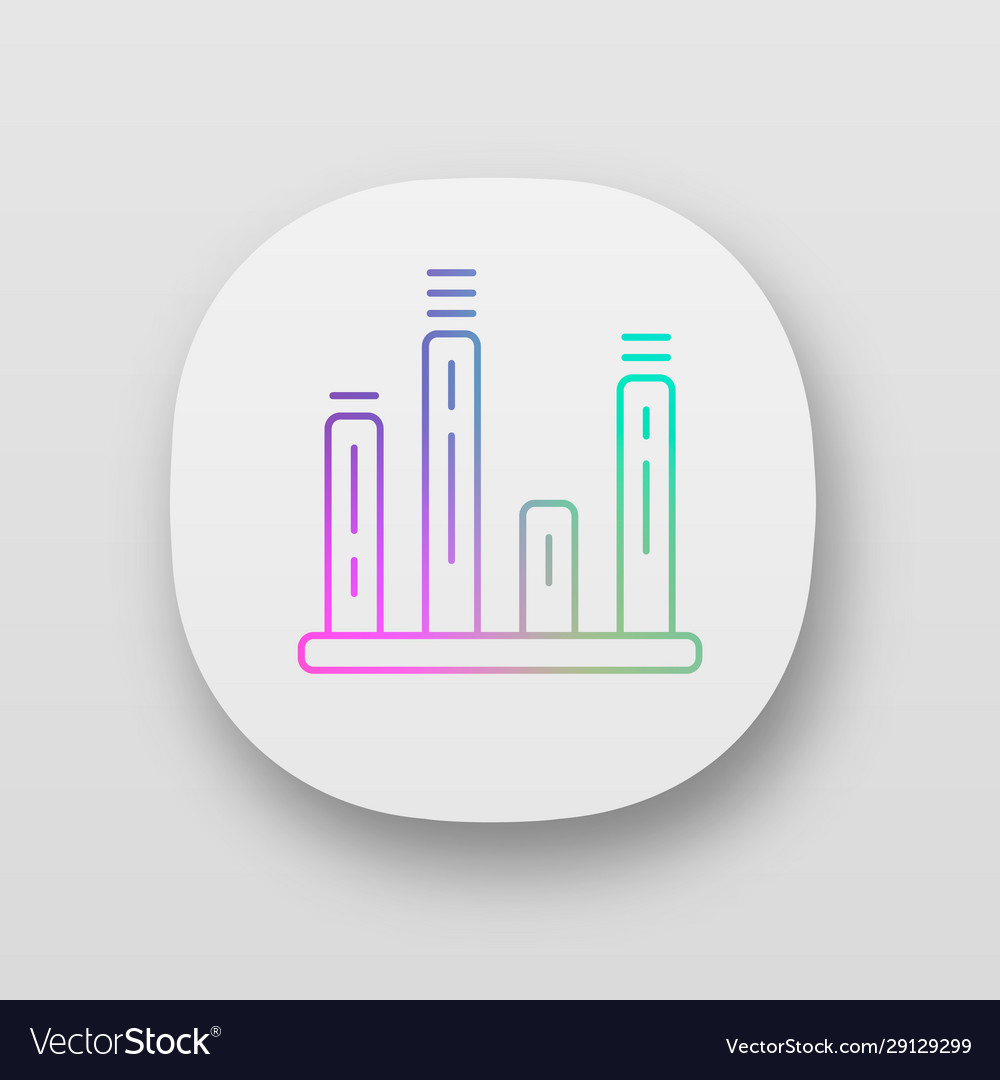 Bar graph app icon diagram line statistics vector image Bar graph app icon diagram line statistics