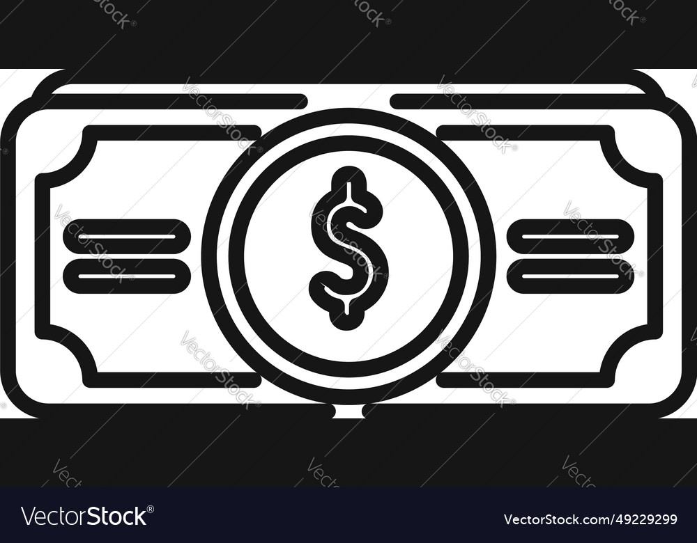 Cash money coin icon outline payment Royalty Free Vector