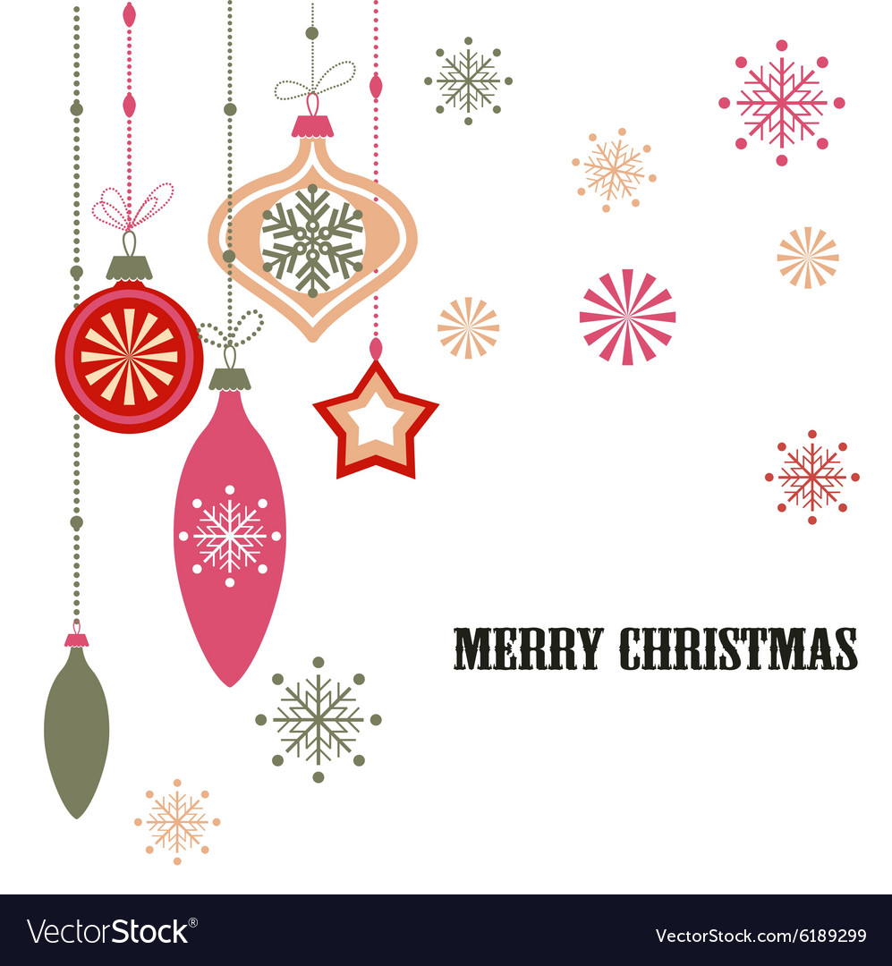 Christmas decorations on white Royalty Free Vector Image