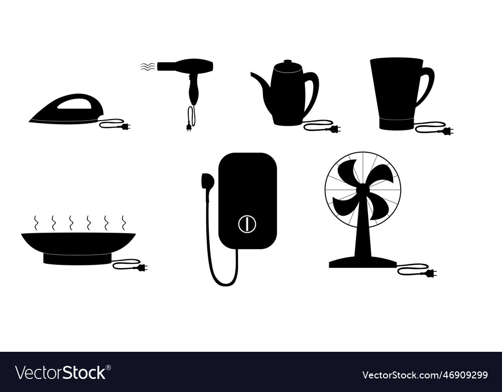 Electric appliance icon set on the white Vector Image