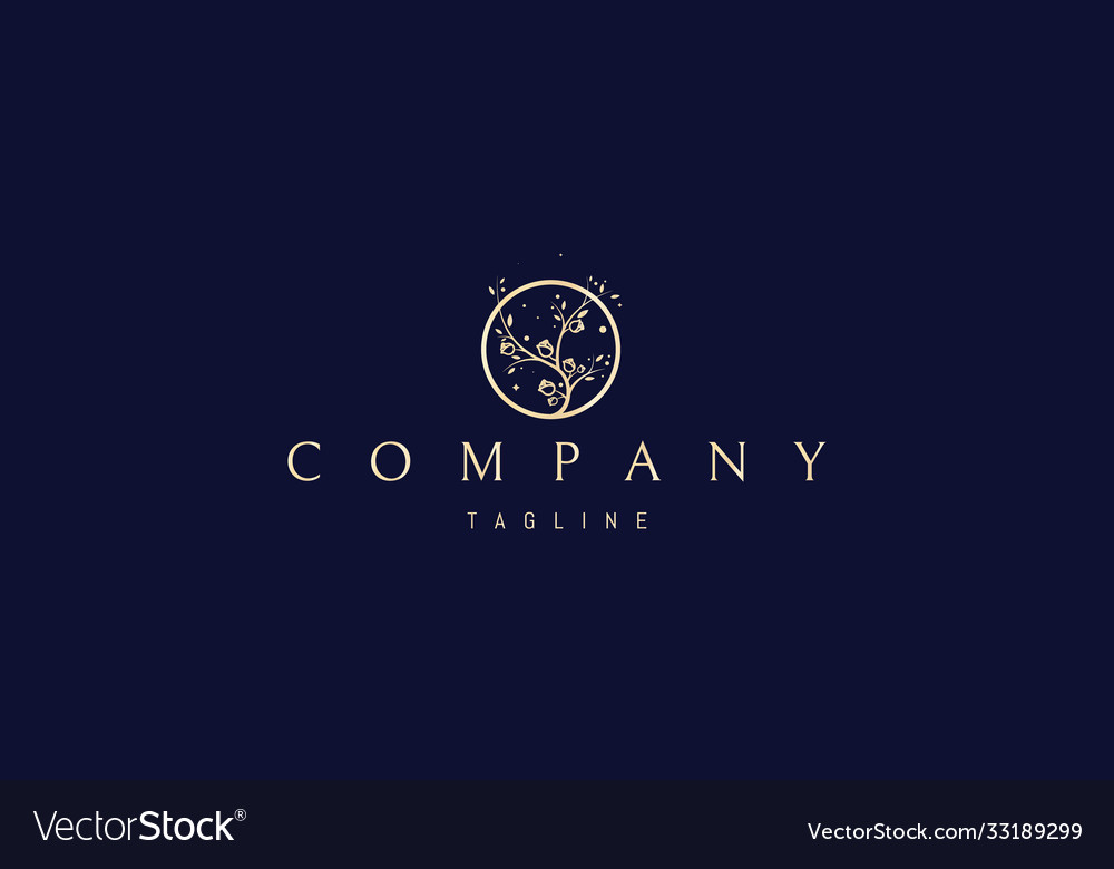 Elegantes goldenes Logo mit abstraktem Bild