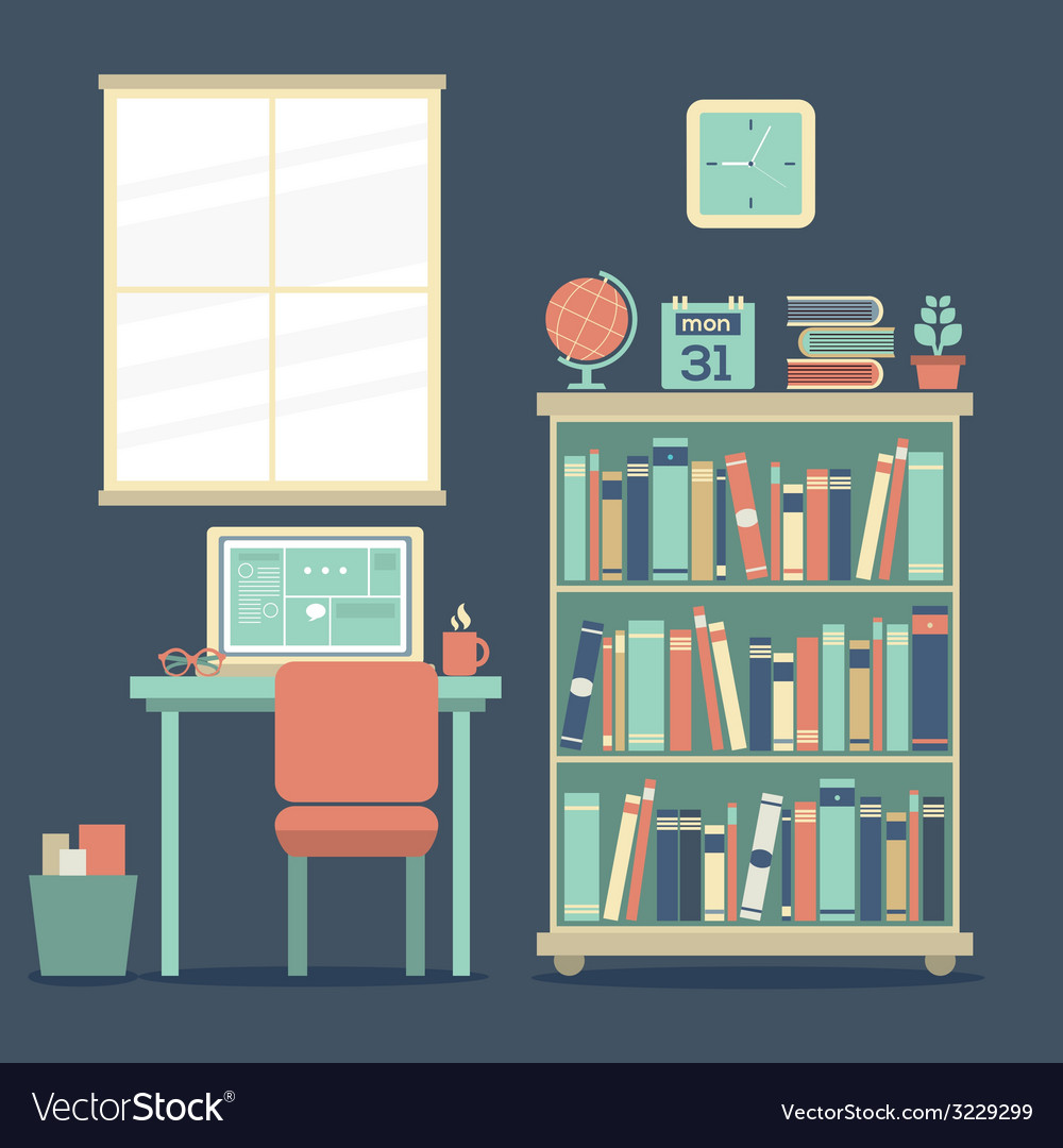 Flat design workplace