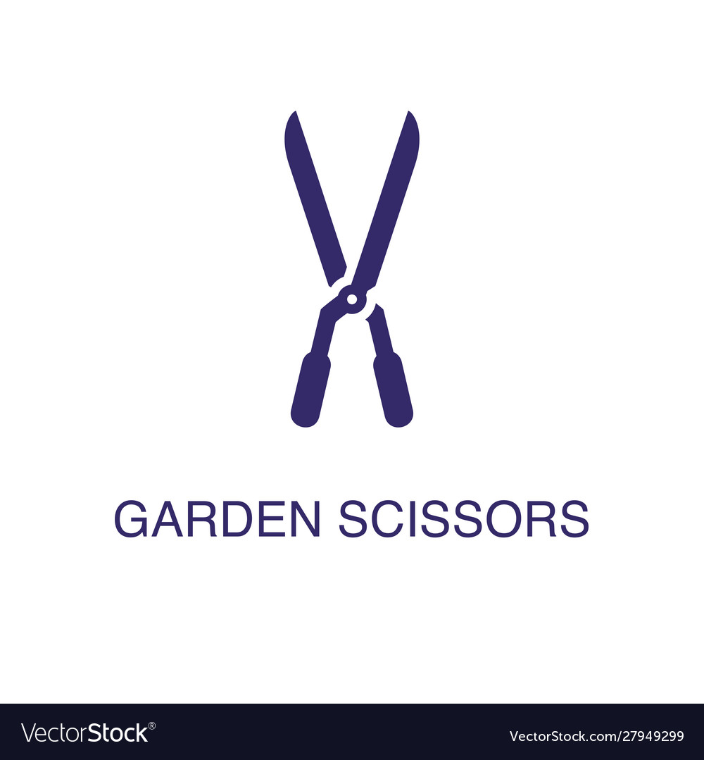 Garden scissors element in flat simple style