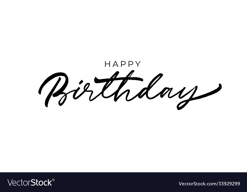 Happy birthday greeting card with lettering Vector Image