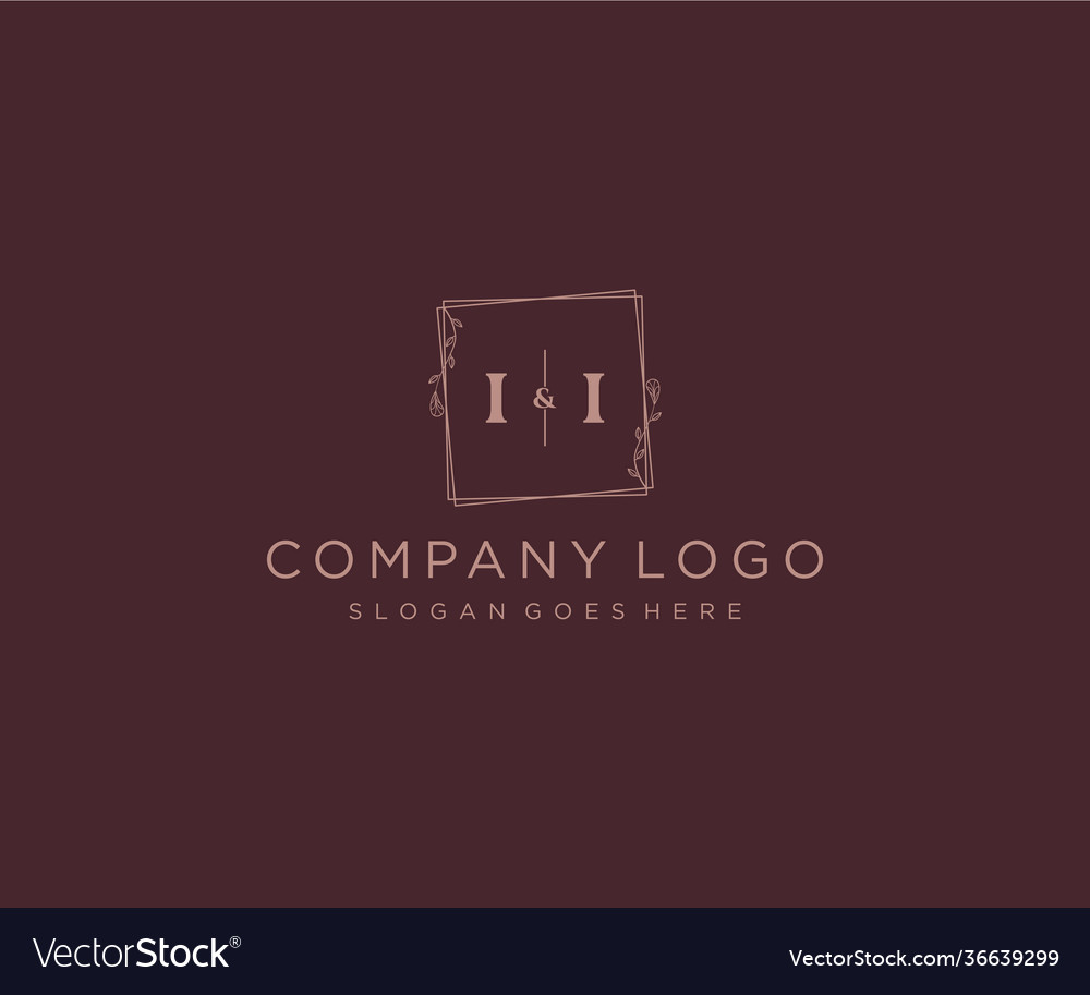 Initial ii letters decorative luxury wedding logo