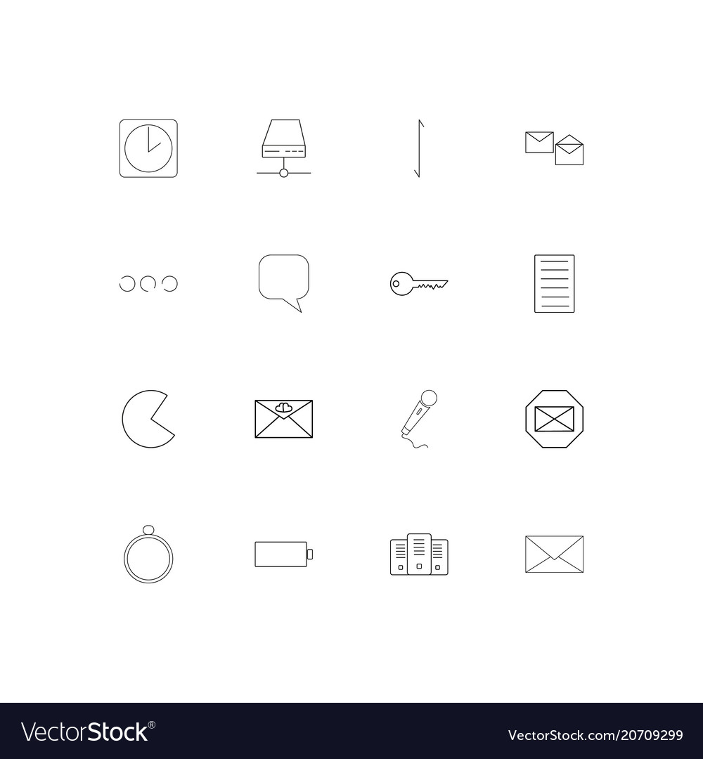 Internet of things simple linear icons set