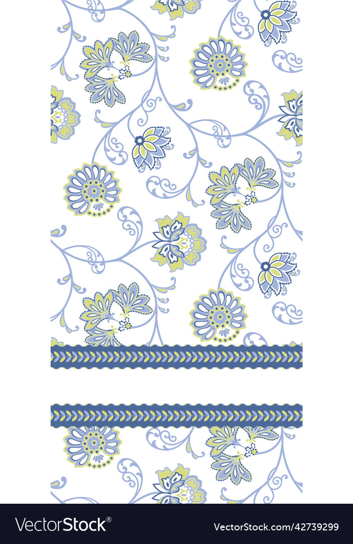 Jacobean seamless design cool color combo