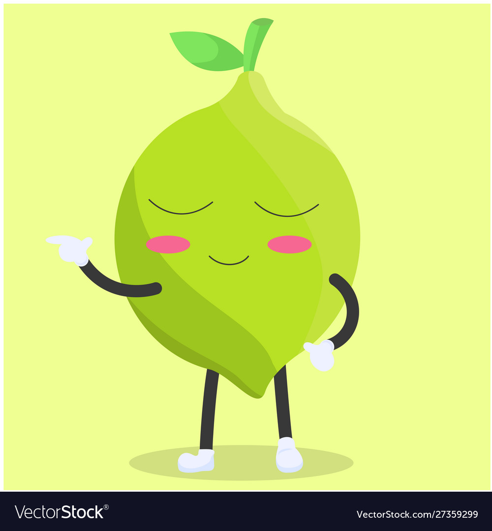 Lemon character with a calm expression Vector Image Lemon character with a calm expression