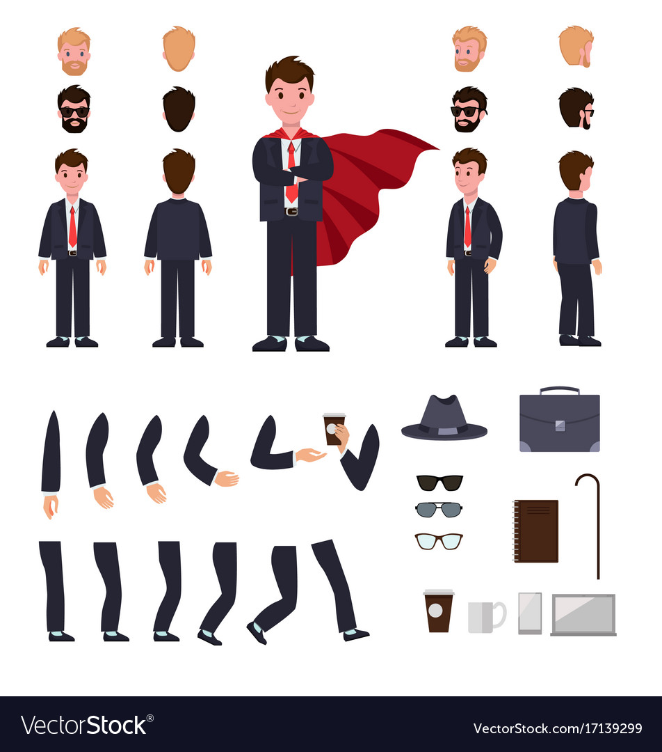 Man in suit with mantle character creation set