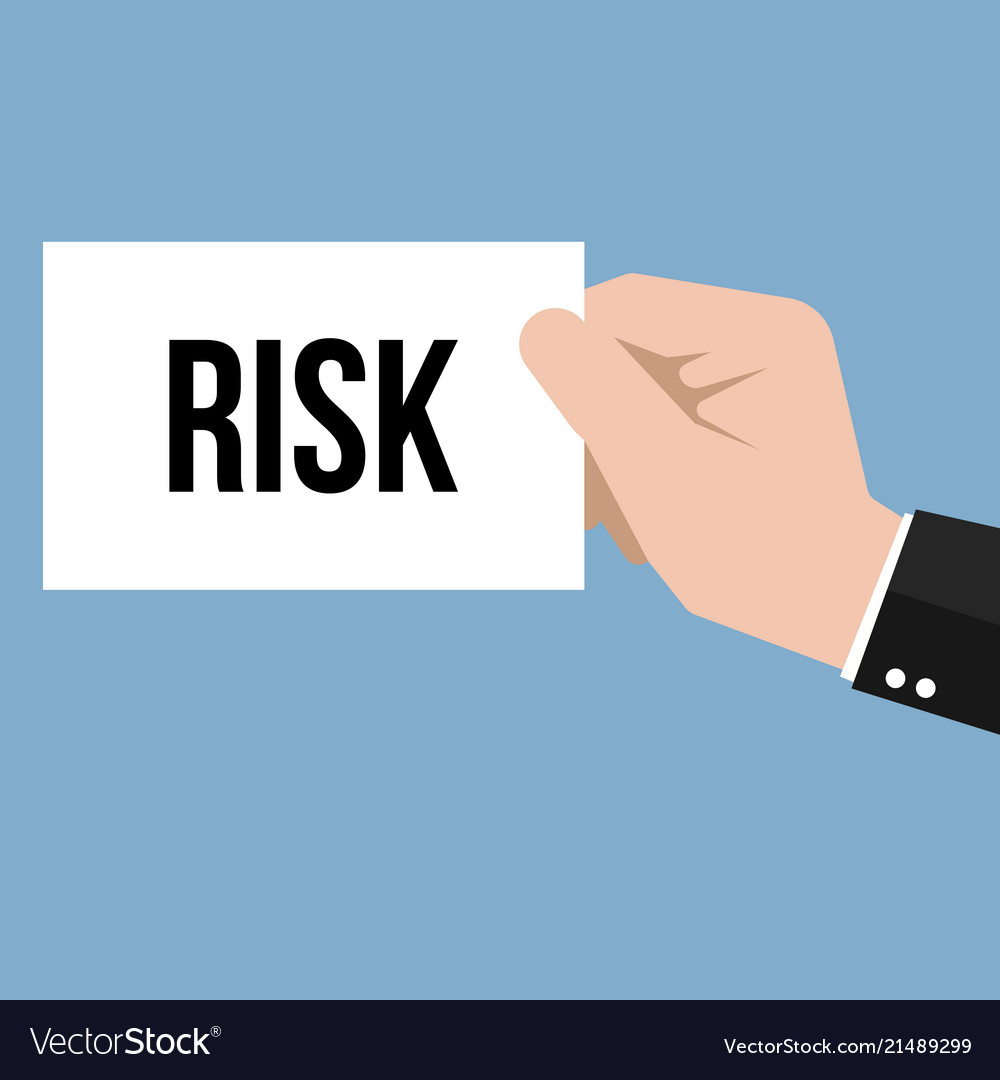 Man showing paper risk text vector image Man showing paper risk text