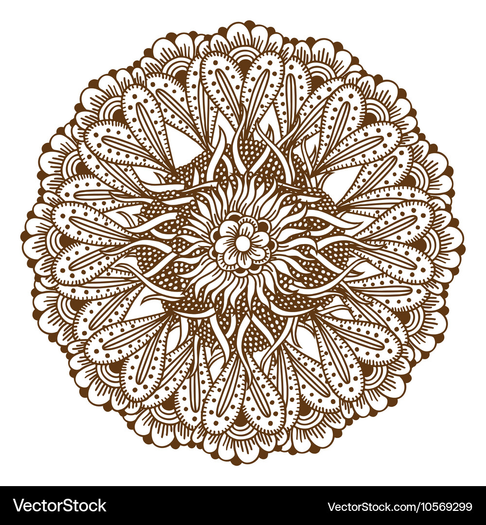 Mehndi Henna Tattoo Mandala Royalty Free Vector Image