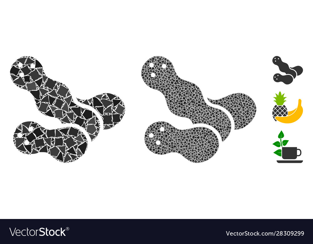 Peanuts composition icon humpy parts vector image Peanuts composition icon humpy parts