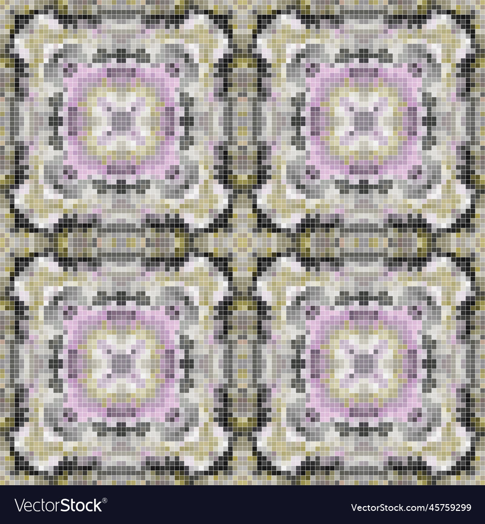 Pixel mosaic seamless pattern design repeat vector image Pixel mosaic seamless pattern design repeat