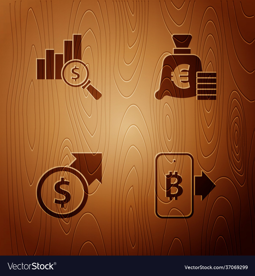 Set mining bitcoin from mobile pie chart vector image Set mining bitcoin from mobile pie chart