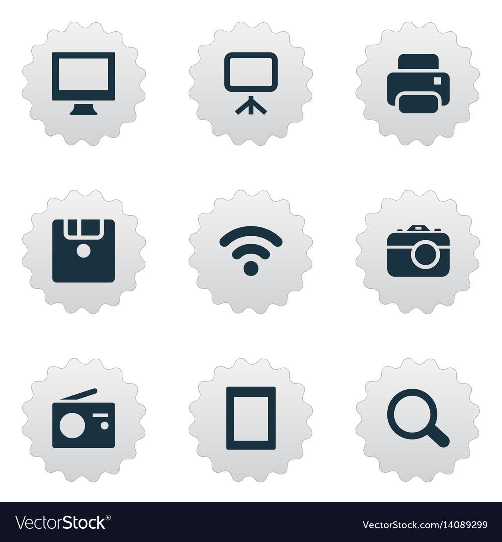 Set of simple hardware icons Royalty Free Vector Image