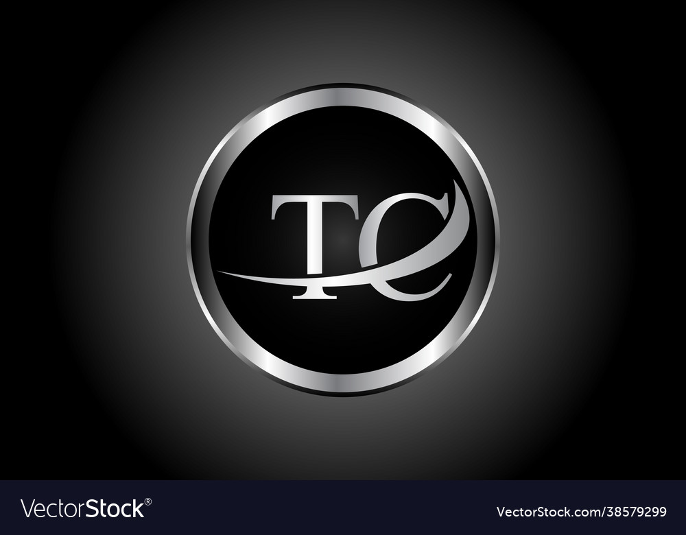 Silver letter tc metal combination alphabet logo