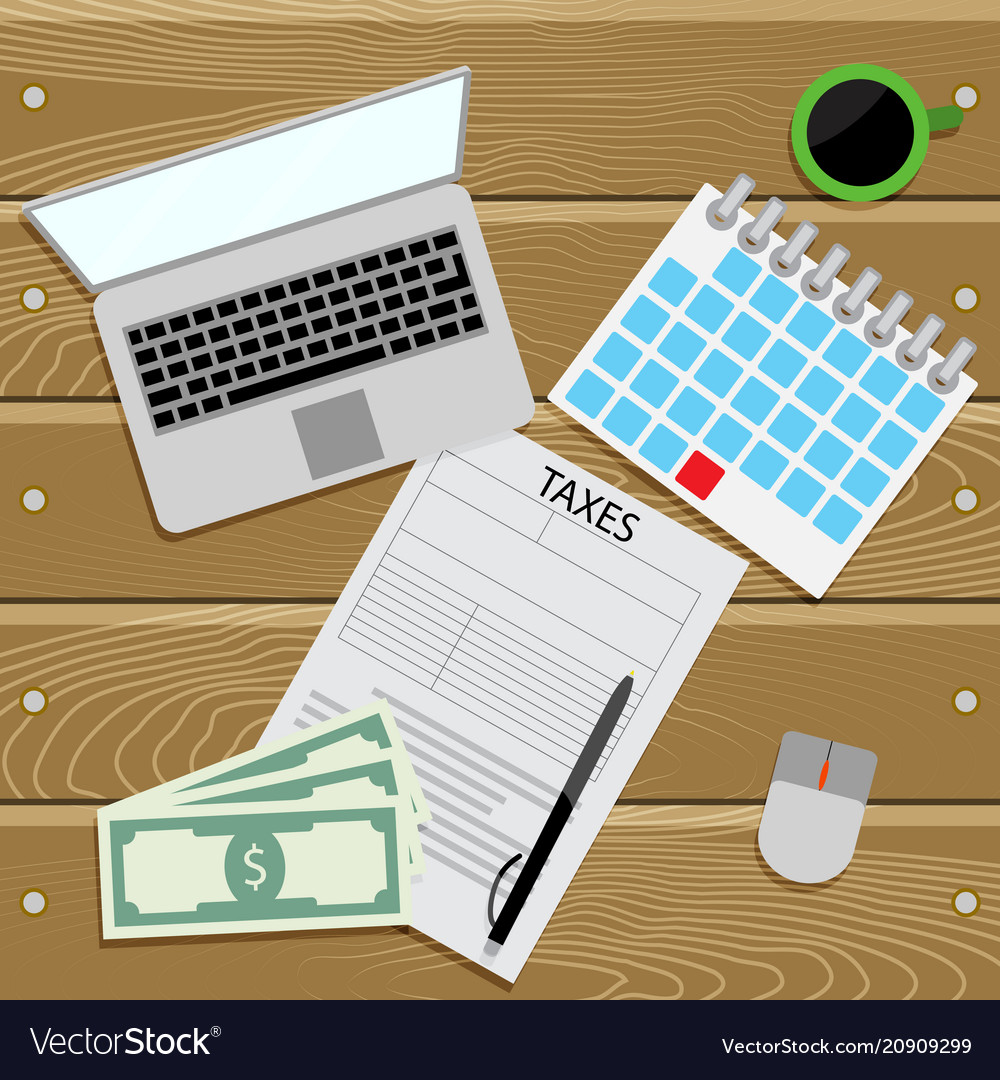 Submit tax return top view vector image Submit tax return top view