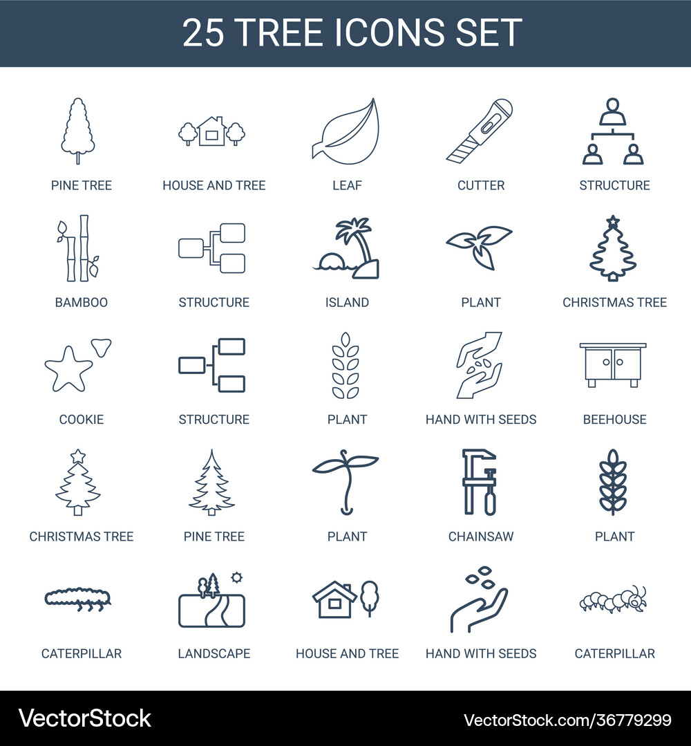 Tree icons Royalty Free Vector Image - VectorStock