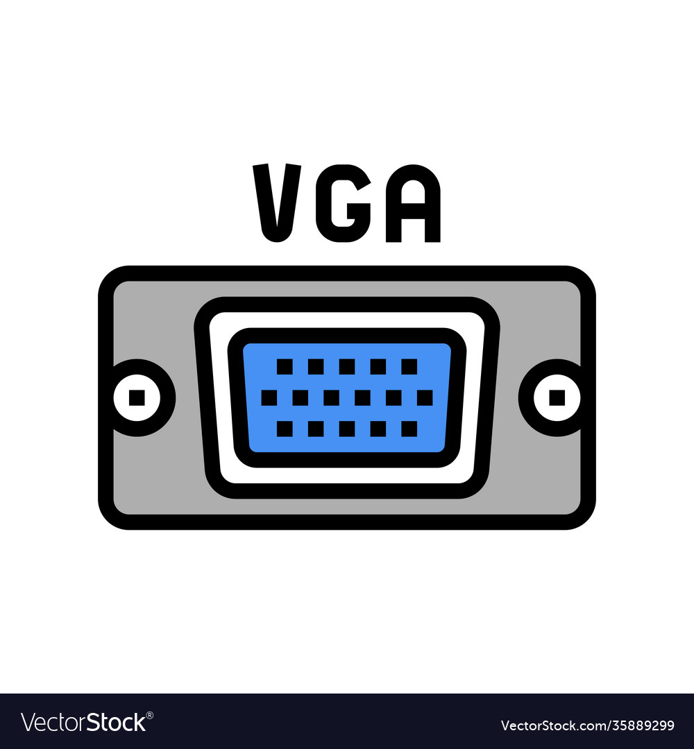 Vga computer port color icon