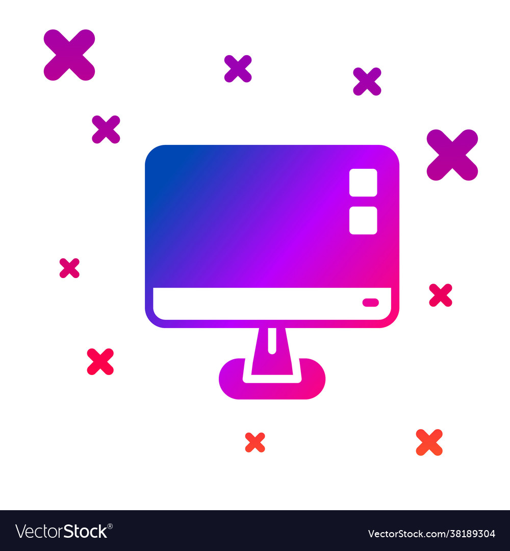 Color computer monitor screen icon isolated Vector Image Color computer monitor screen icon isolated