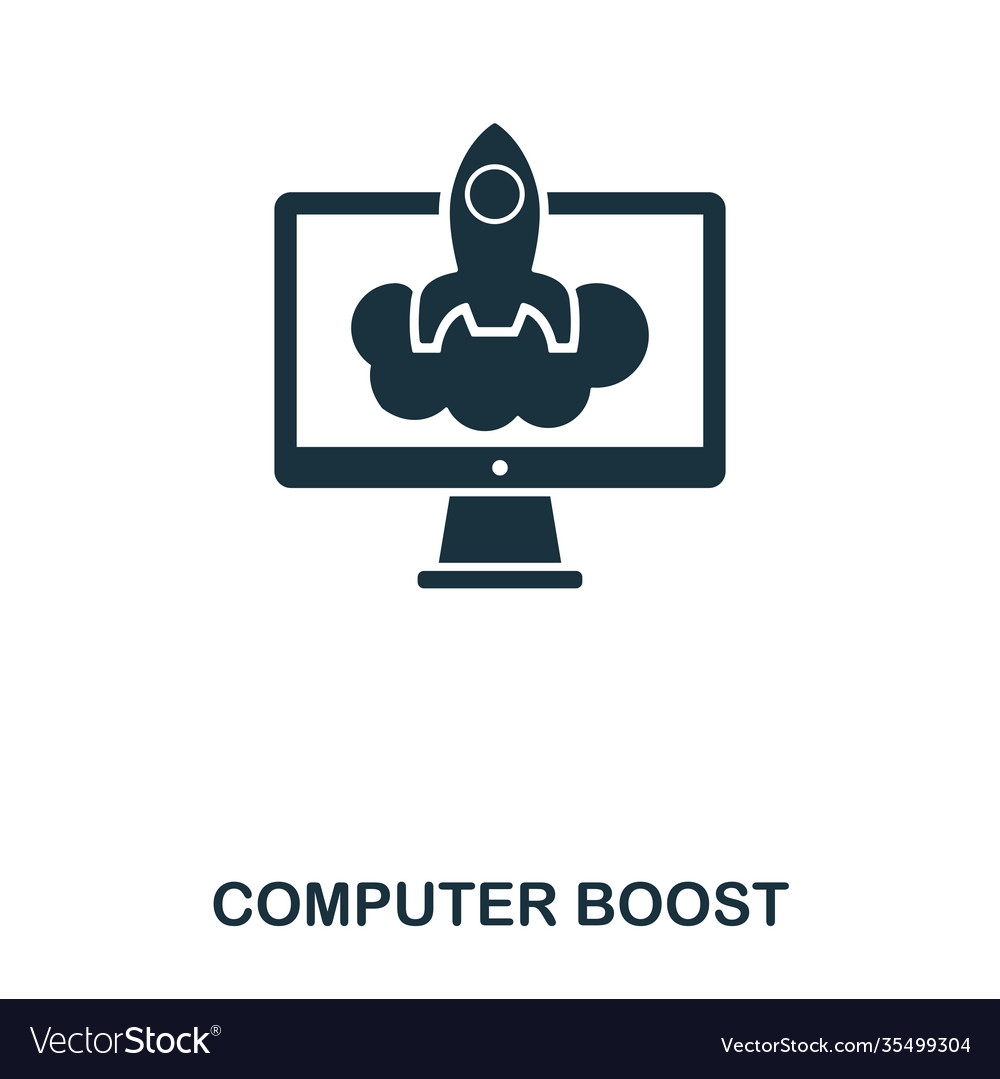 Computer boost icon line style design ui