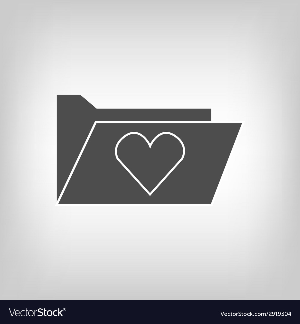 Computer folder with heart