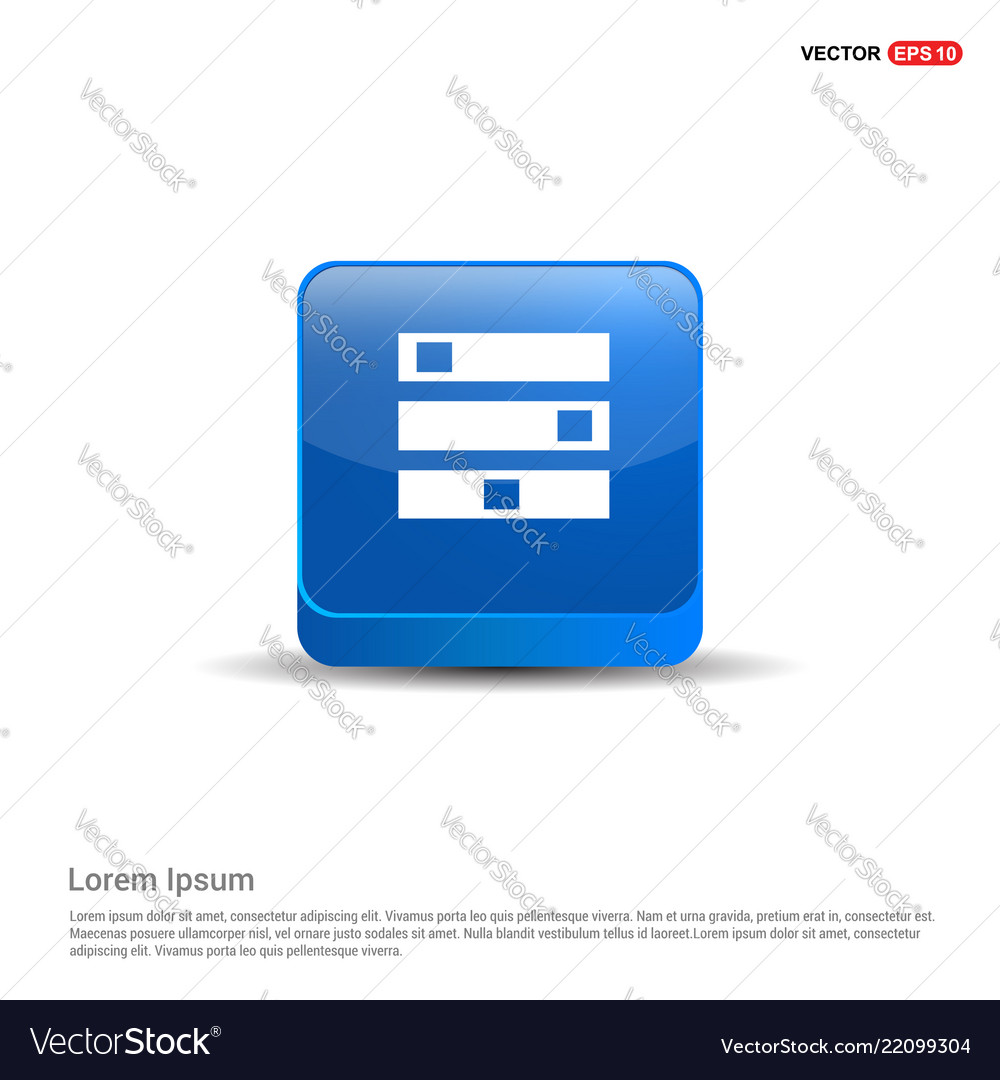 Computer server icon - 3d blue button Vector Image Computer server icon - 3d blue button