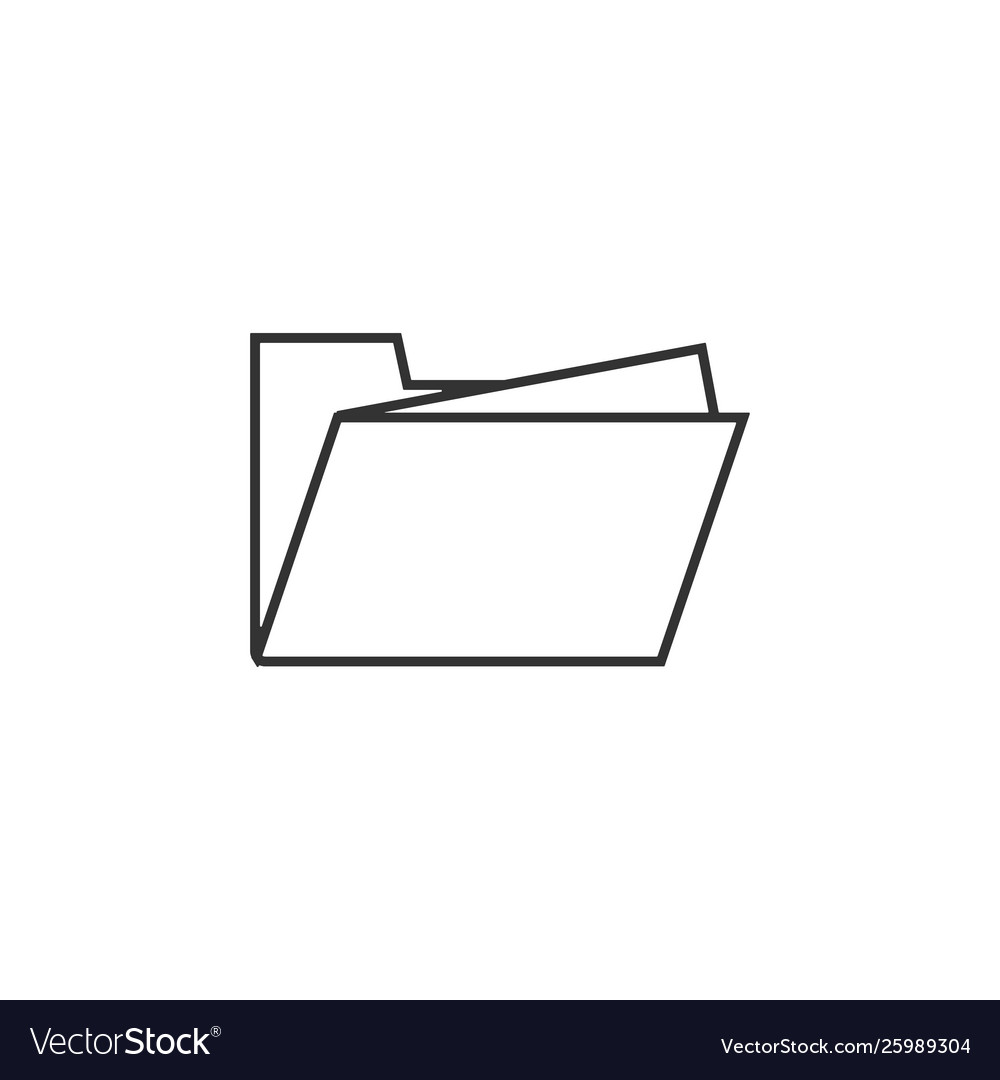 Documents folder line icon simple modern flat vector image Documents folder line icon simple modern flat