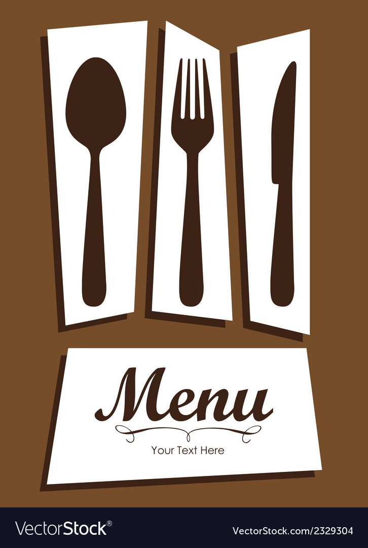 Elegant card for restaurant menu with spoon knife