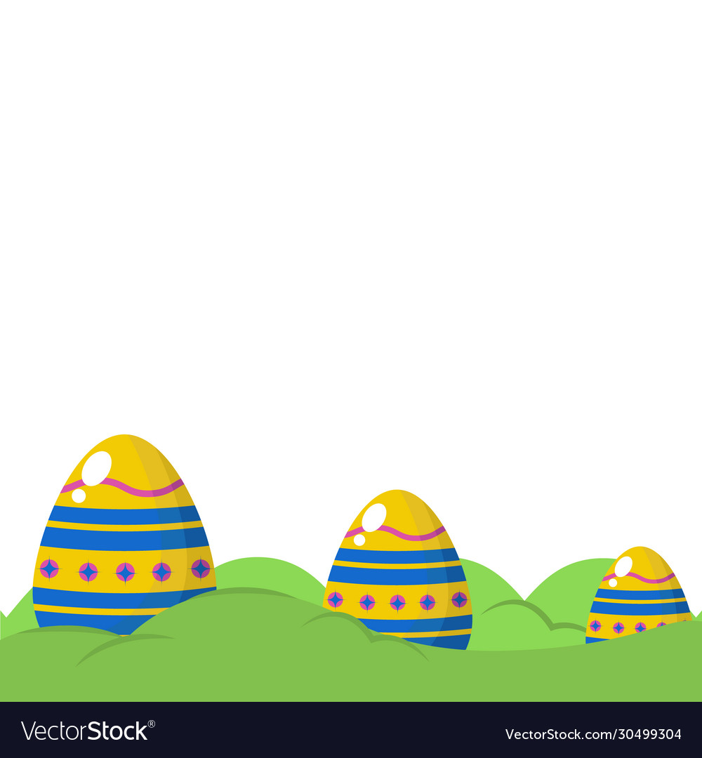 Empty paper template with egg element and garden