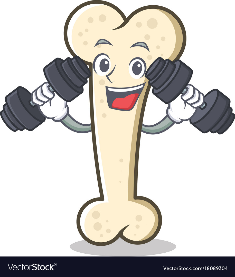 Fitness bone character cartoon mascot