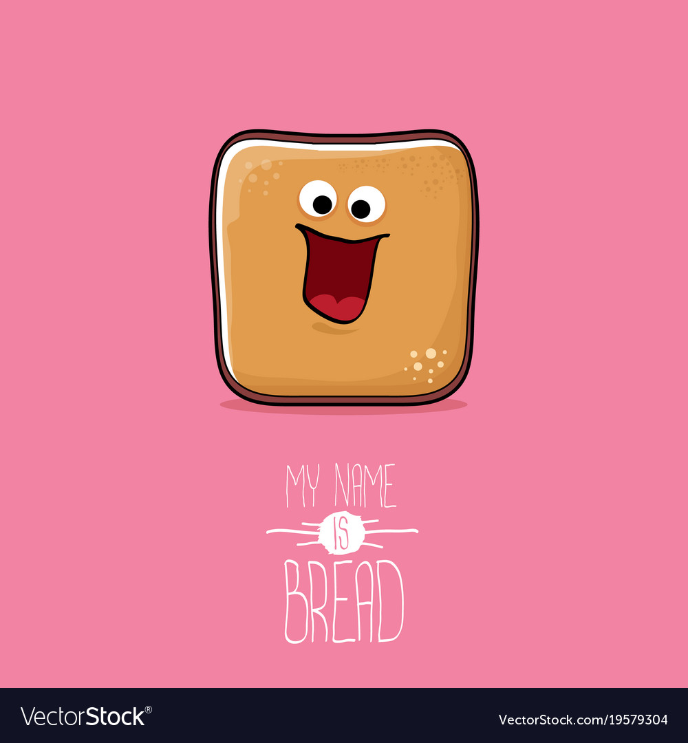 Funky cartoon cute sliced bread character