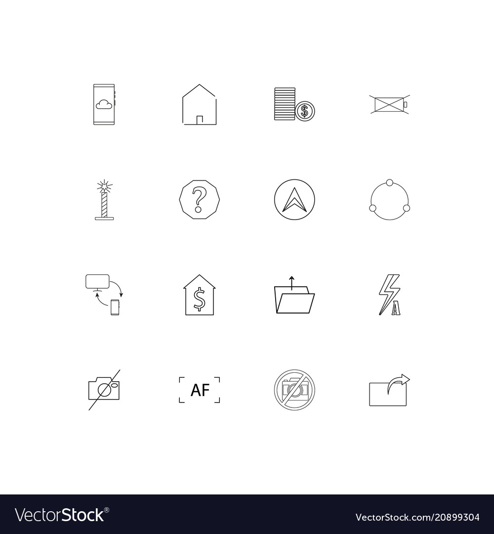 Interface linear thin icons set outlined simple