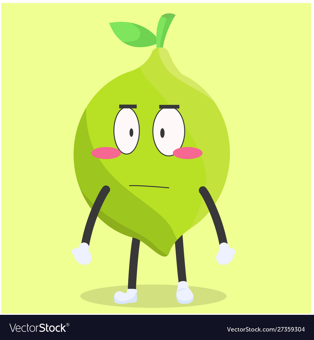 Lemon character with a sad expression
