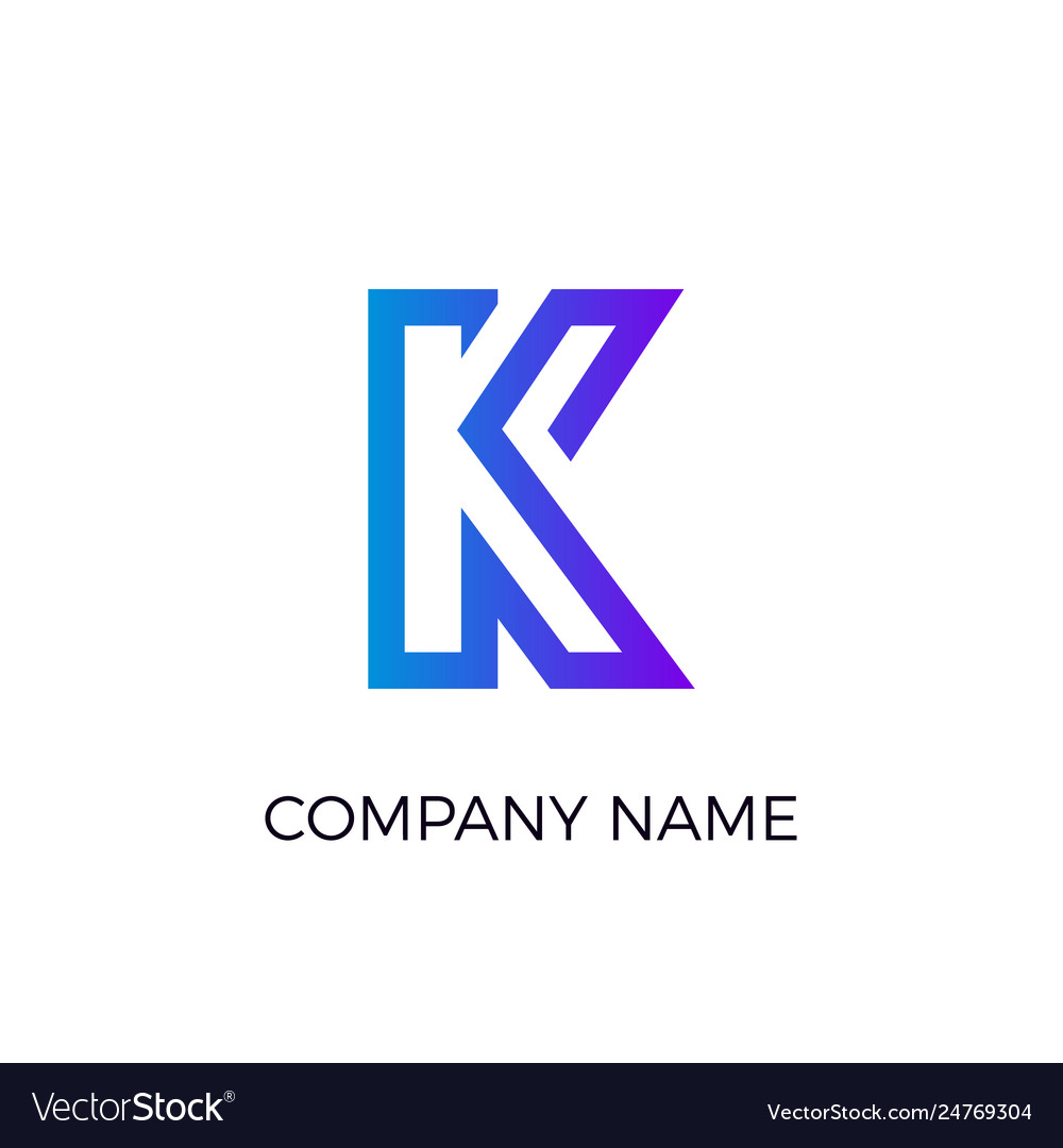 Letter logotype minimalistic flat blue logo Vector Image