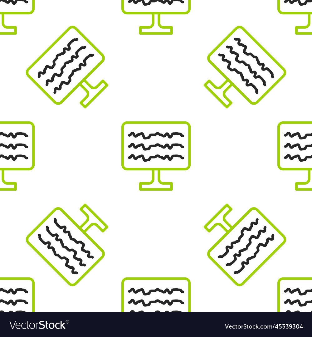 Line encephalogram icon isolated seamless pattern