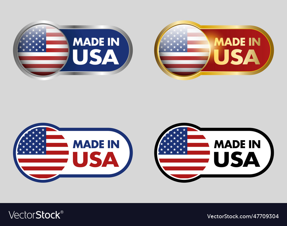 Made in usa icon set vector image Made in usa icon set