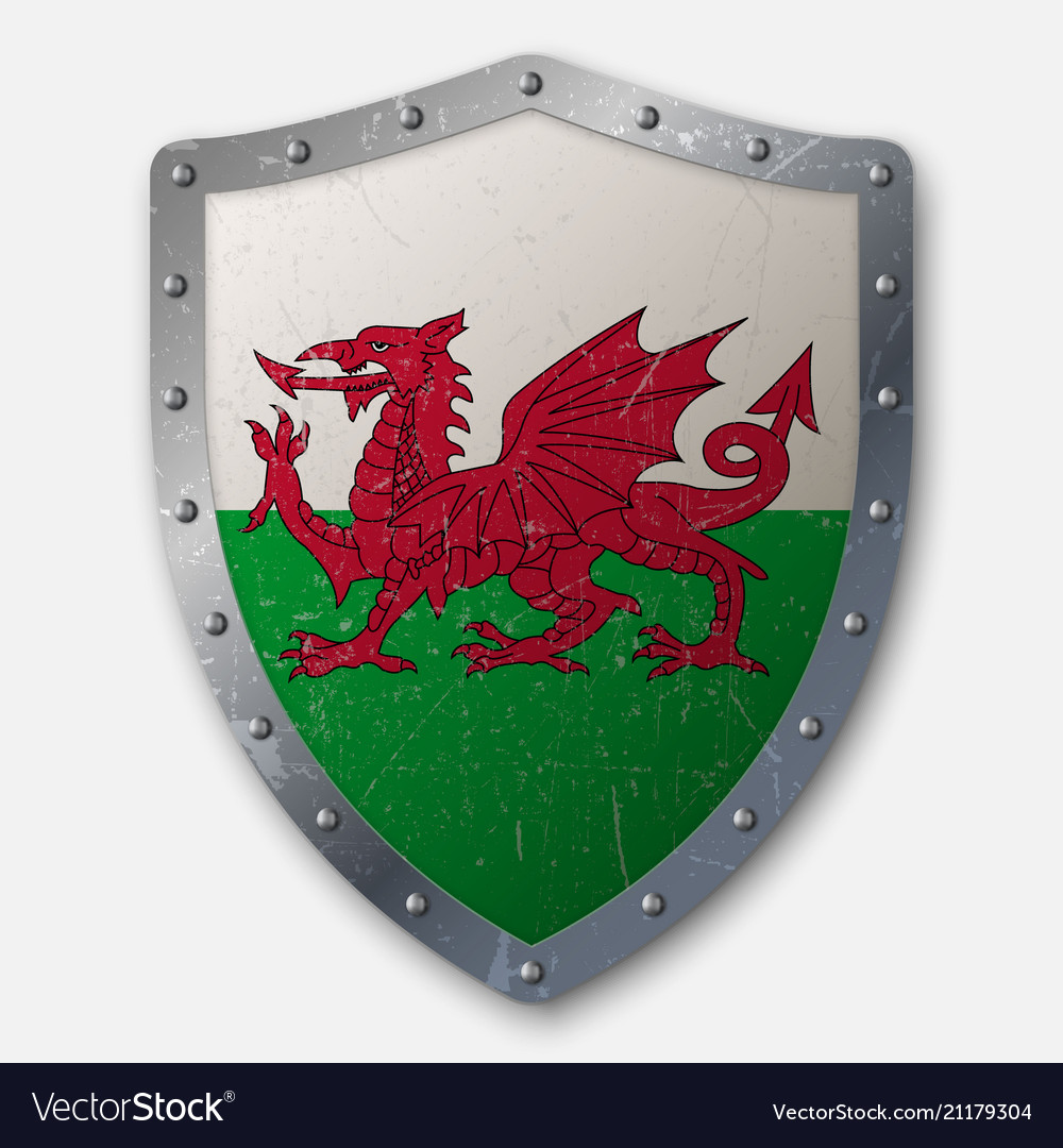 Medieval Welsh Shield with Flag