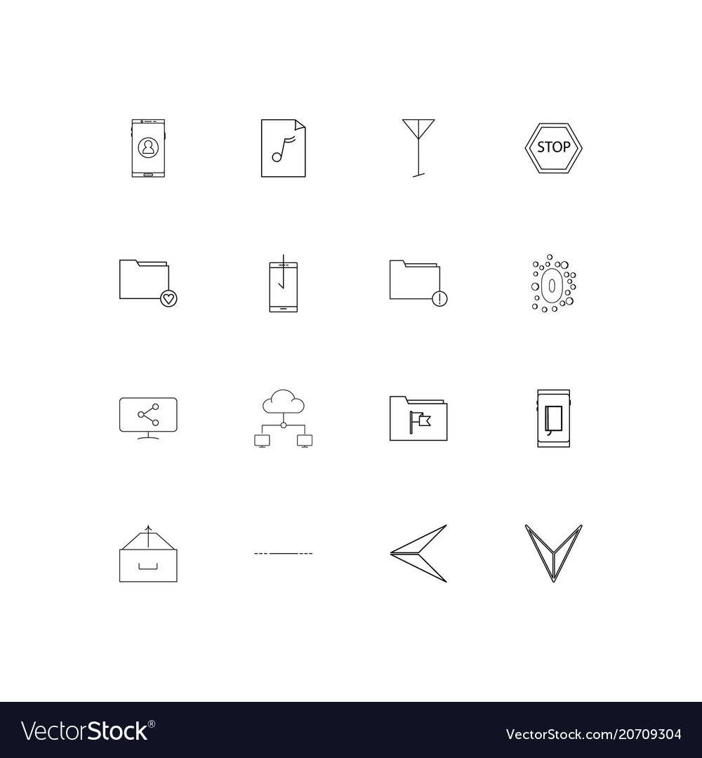 Netzwerk und Datenbank einfache lineare Icons Set